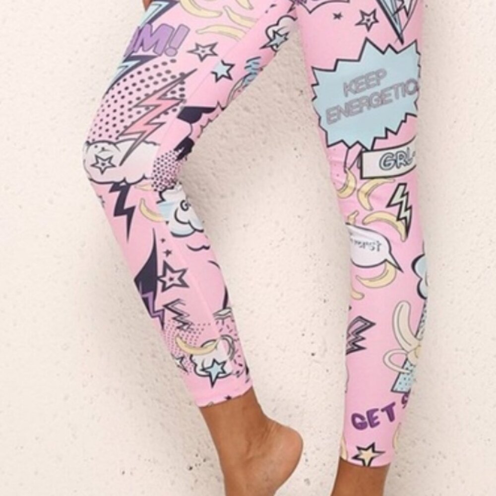 Stronger Comic Book print leggings